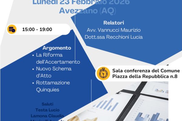 23/02/2026 Avezzano (AQ): Giornata formativa in presenza