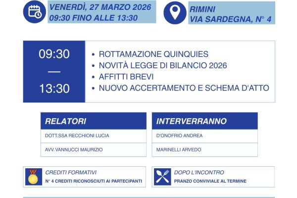 27/03/2026 Rimini: Giornata formativa in presenza