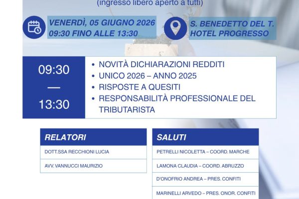 05/06/2026 San Benedetto del Tronto: Giornata formativa in presenza